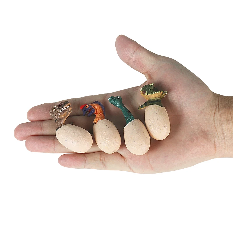 Oenux Wholesale Soft TPR Miniature Dinosaur Eggs Play Set Stegosaurus Carnotaurus Model Cake Toppers Kids Toy