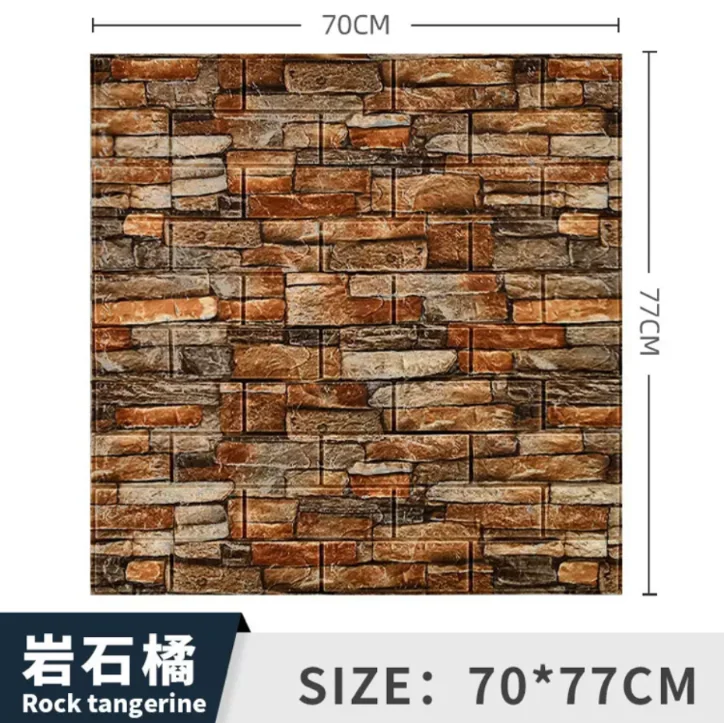 Wallpaper self-adhesive pvc 3d wall sticker wholesale foam brick decorative retro brick wallpaper