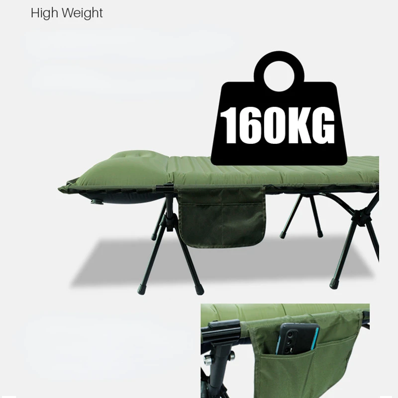 Outdoor Metal Camping Cot Portable Portable Chaise Lounge Chairs Camp Beds Folding Tent Bed Beach Picnic Hiking Sleeping Cot