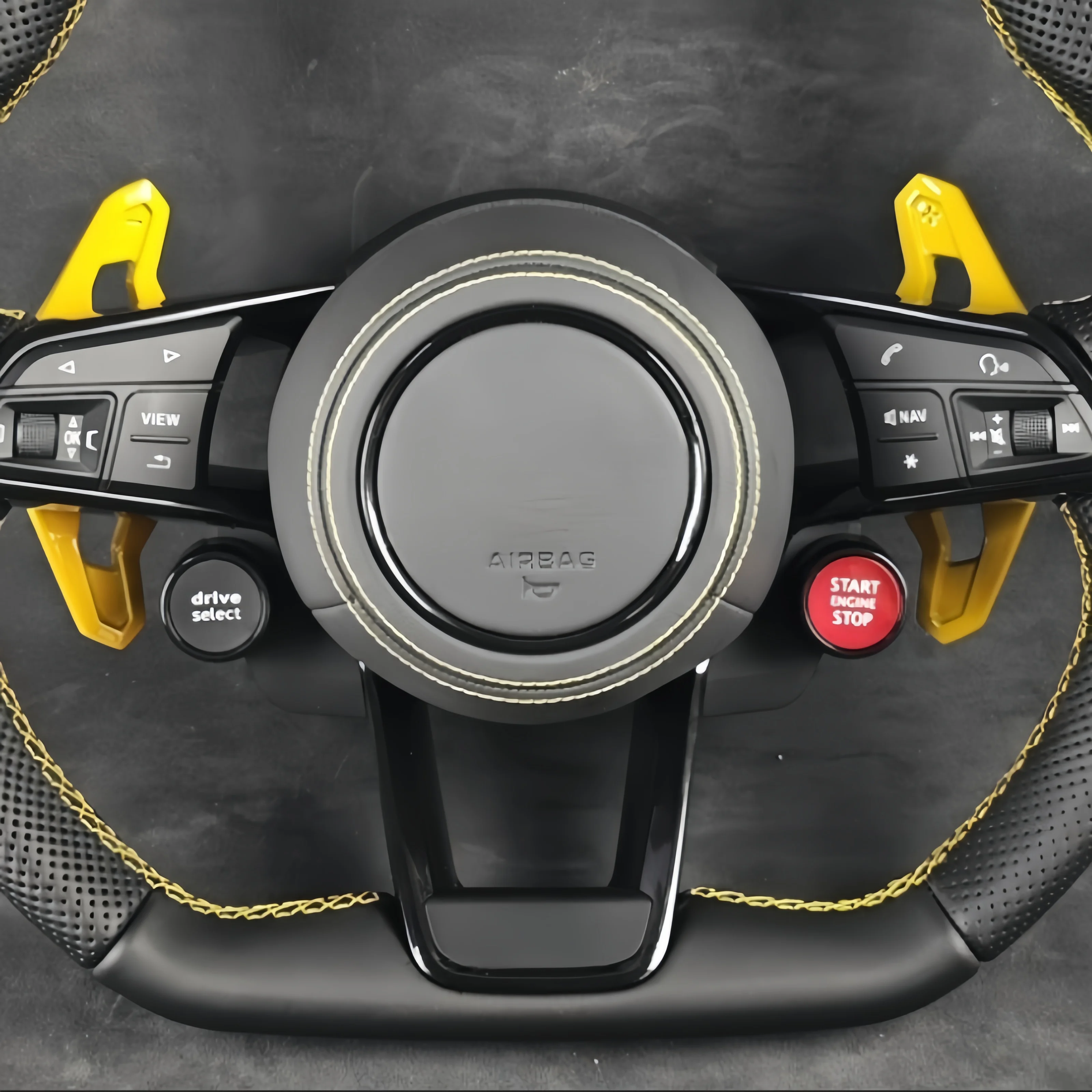 Кожаное рулевое колесо с кнопкой запуска на заказ для Audi R8 TS C6 C7 S4 A4 B8 RS3 S5 B9 A6 C8 2018