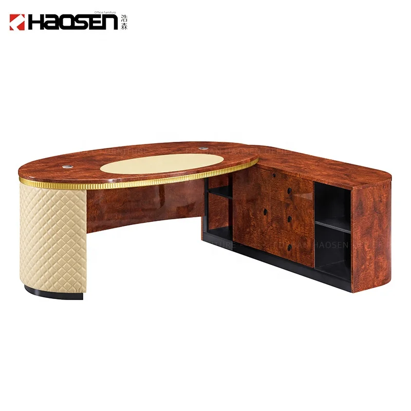 Good quality Business director Working executive office table curved desk and chair manufacturer