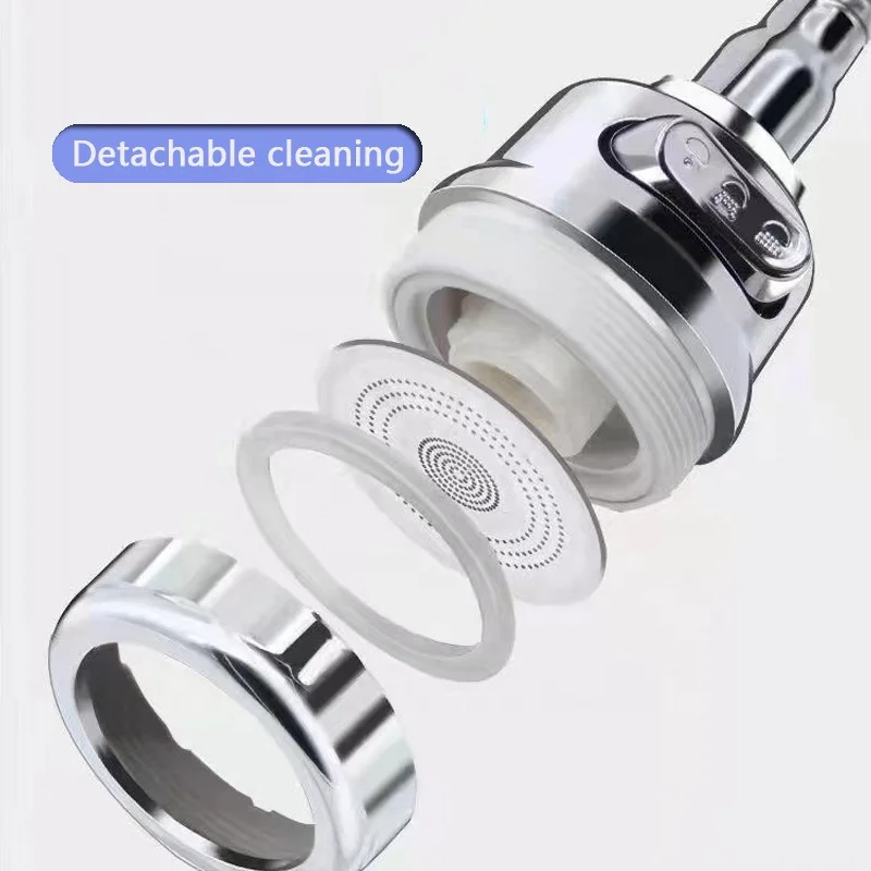 Rotate 3 Modes Kitchen Faucet Boost Extender Water Saving High Pressure Nozzle Adapter Adjustment 360 Rotatable