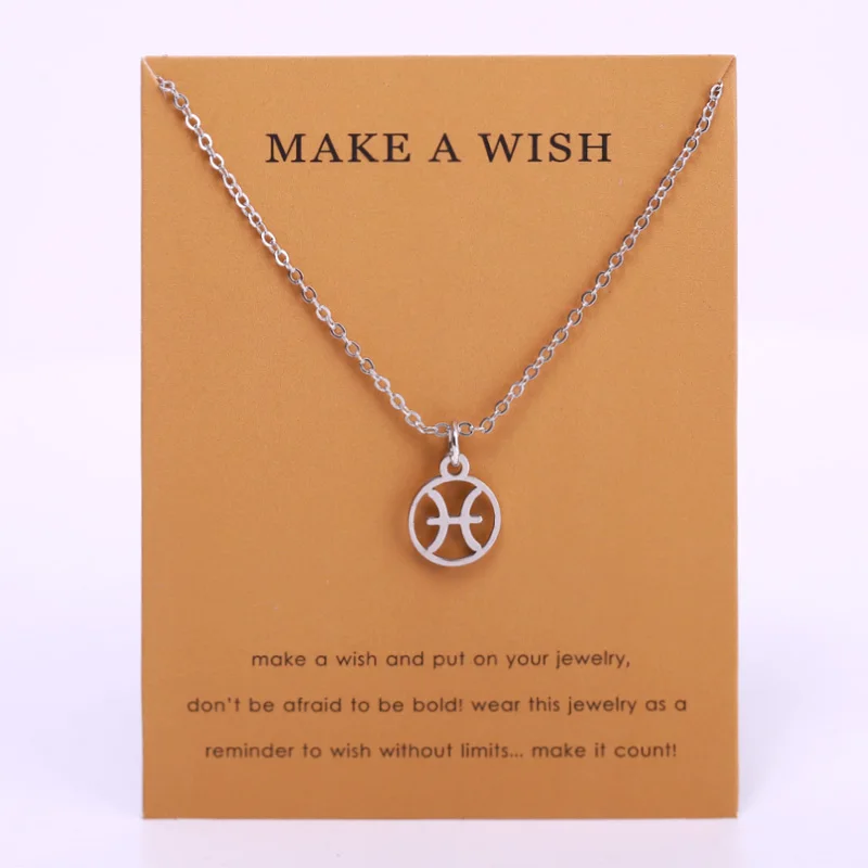 Stainless Steel Zodiac Signs Capricorn Aquarius Pisces Aries Taurus Gemini Cancer Leo Virgo Libra Scorpio Sagittarius Necklace