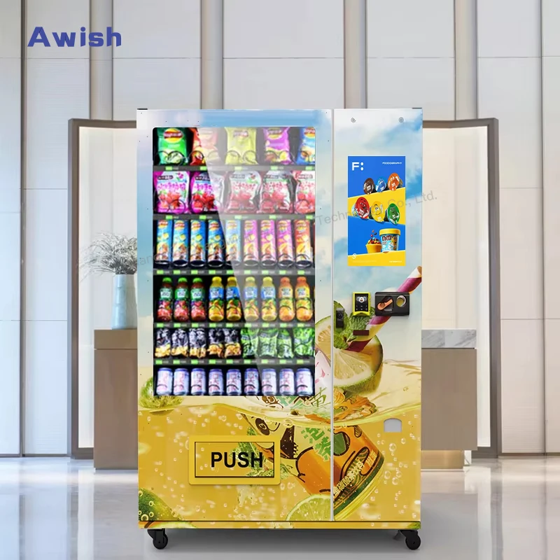 Hot food vending machine with elevator pizza vending machine cashless vendor