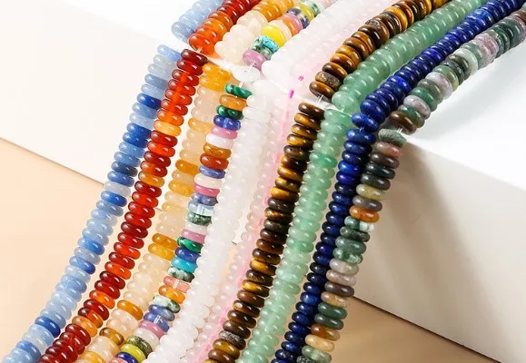 Natural Stone Beads 180pcs per color Spacers Loose Beaded Round Stone Beads
