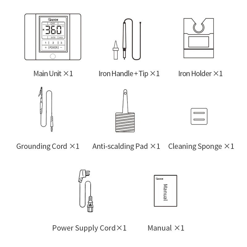 Quick Intelligent TS2200D Temperature Controlled Soldering Kit for Electronics Fast Thermal Recovery 90W Soldering Station CE