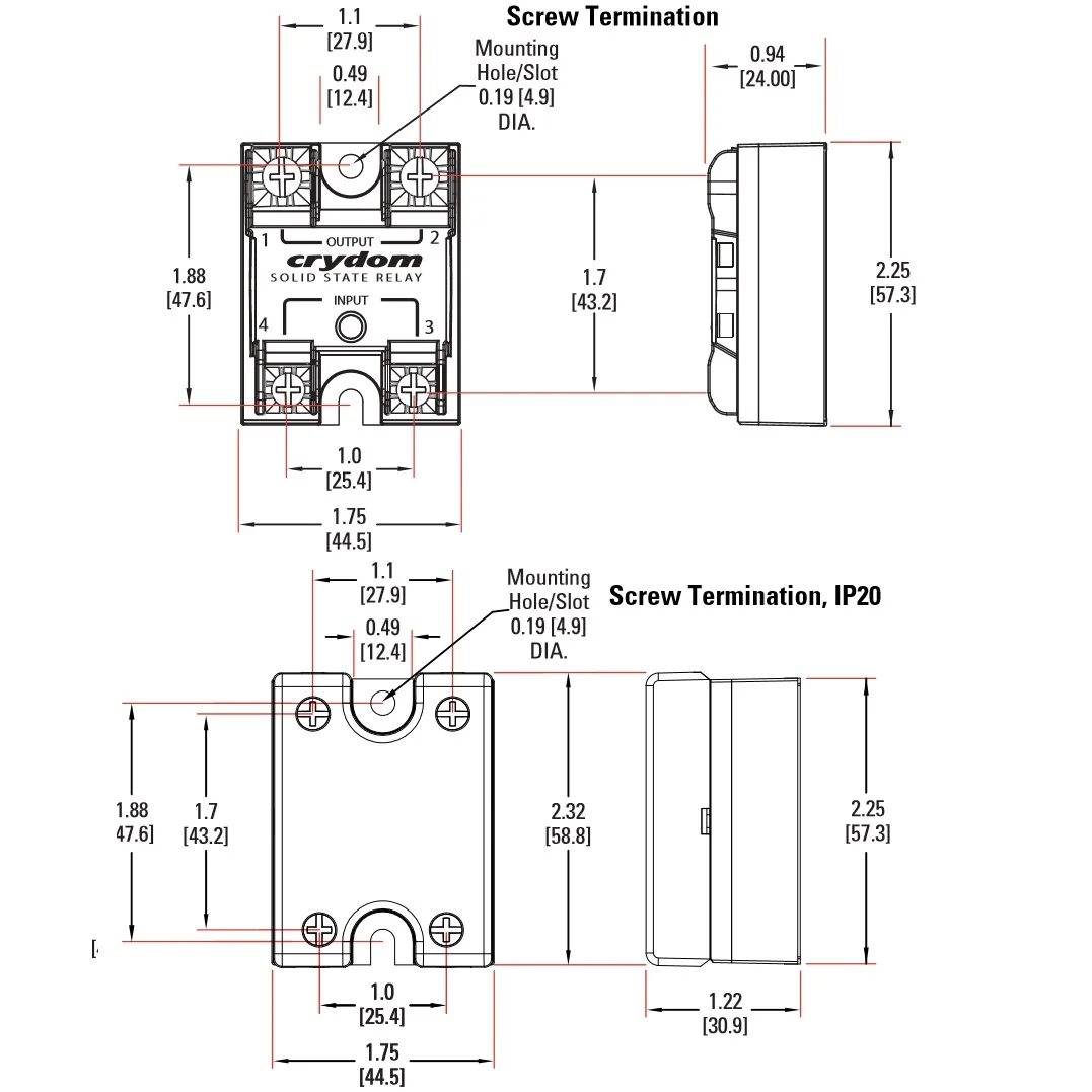 Crydom solid state relay panel mount ssr CWD4825P