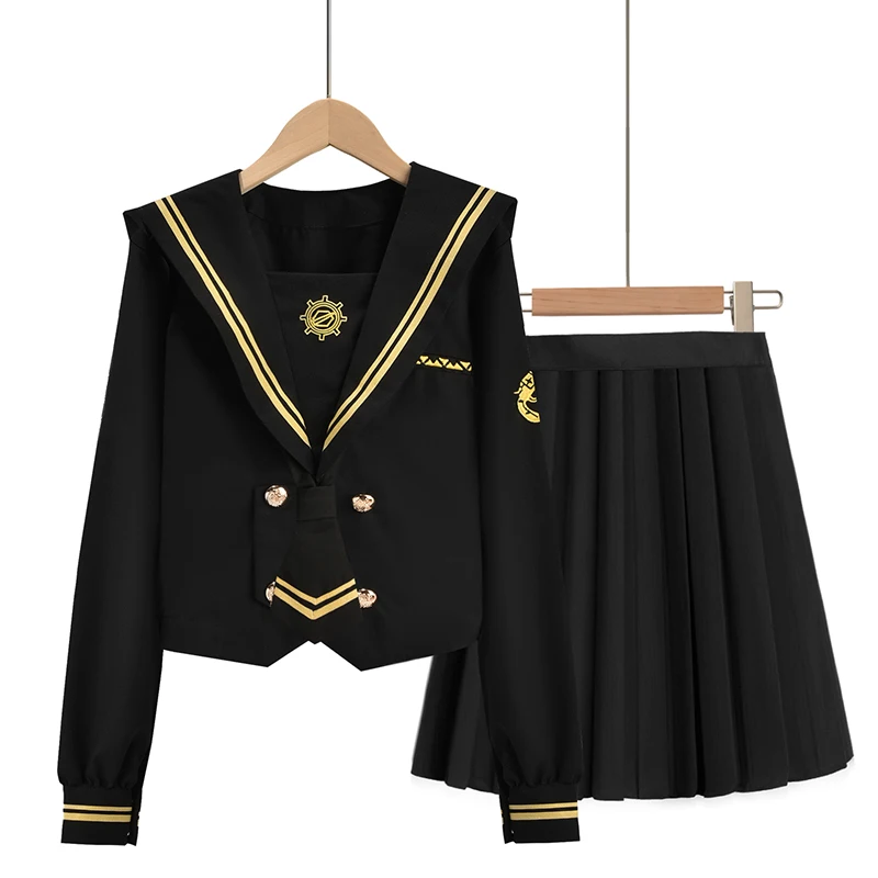  High Quality japanese Jk Uniform Pleated Skirt Soft Sister Sailor Suit College Style Japanese School Girl for