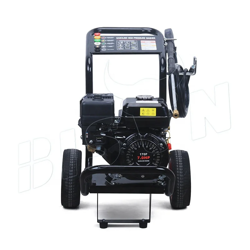 Bison New Design 170 Bar 2600 Psi 6.5Hp Car Cleaning Machine Gasoline High Pressure Washer For Car Cleaning
