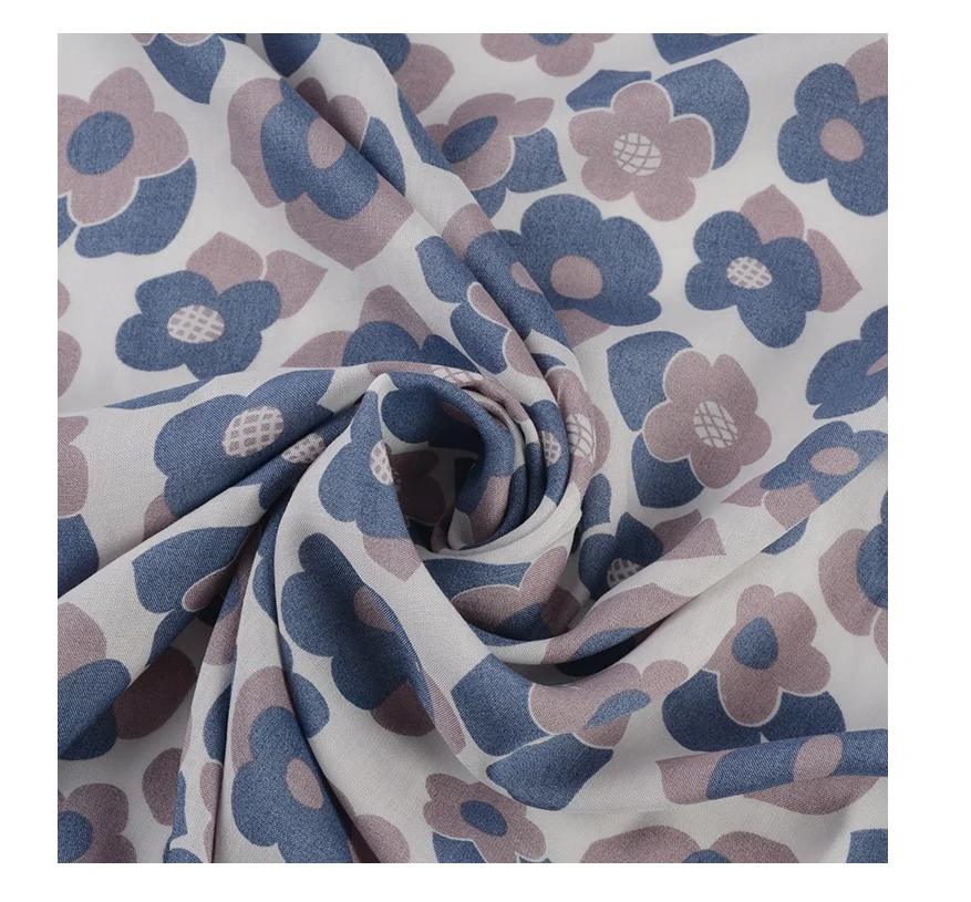 Lighter weight 100 rayon print fabric 45s in thailand for