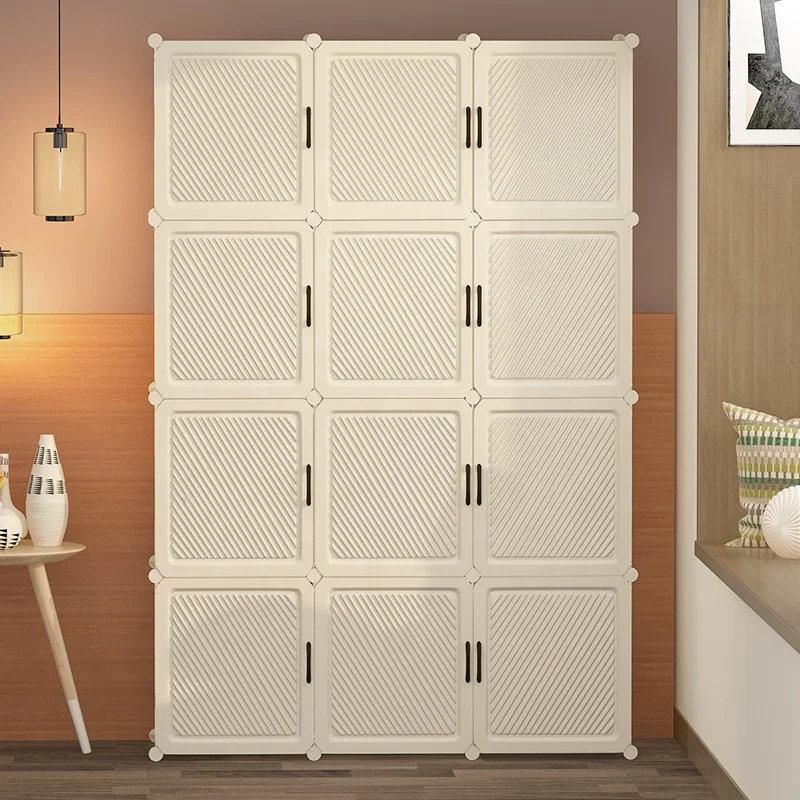 Hot sale Popular Design Plastic Clothes Adult Storage Cabinet Closet With Thickened Door Portable Plastic Wardrobe  Almirah