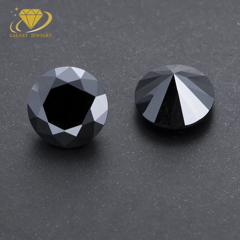 Wholesale Round Brilliant Cut Really Good Quality VVS Moissanite Diamond GRA Certificate Black Color Moissanite Loose Diamond