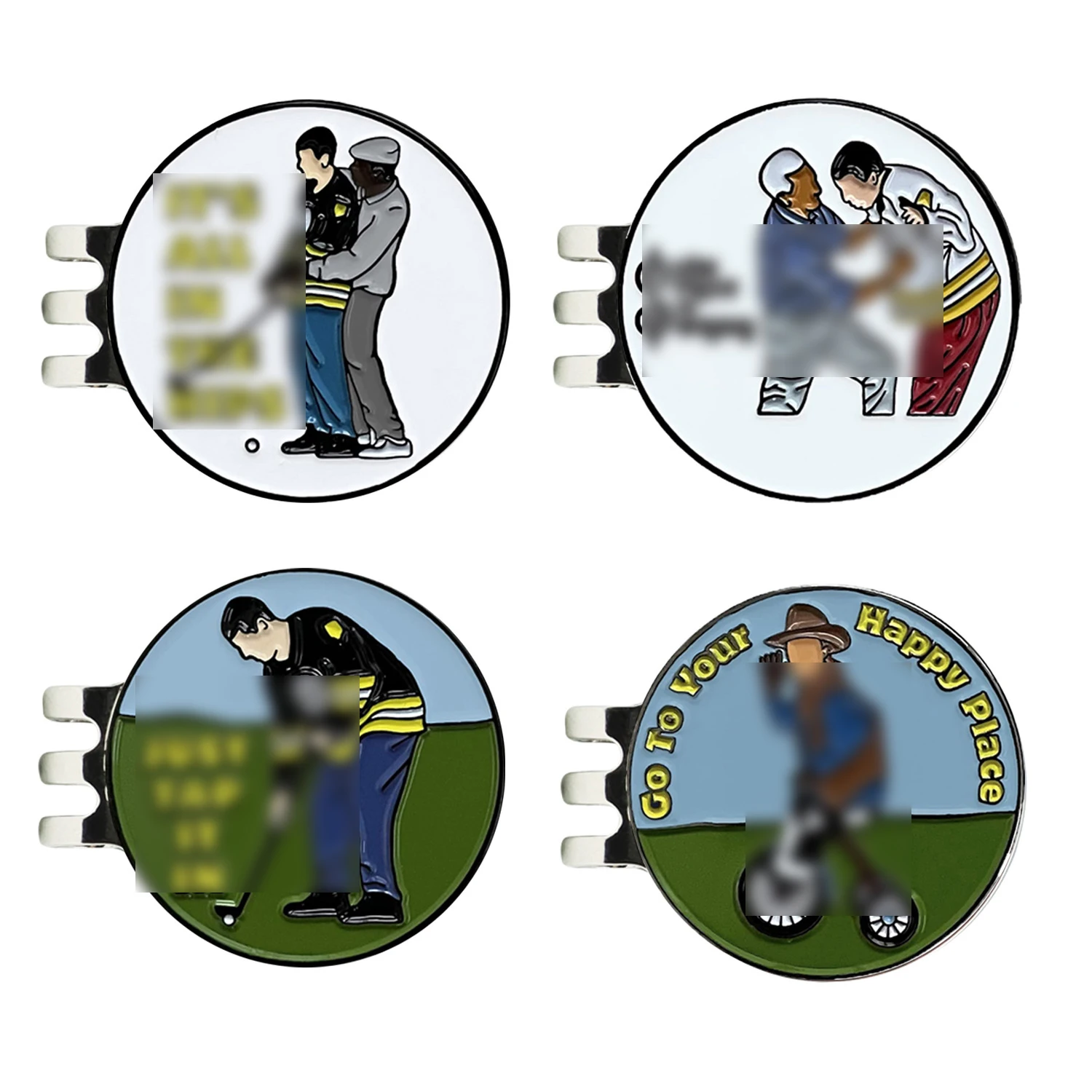 Wholesale Colour Enamel Metal Golf Ball Marker Coin Custom Logo Magnetic Hat Clip