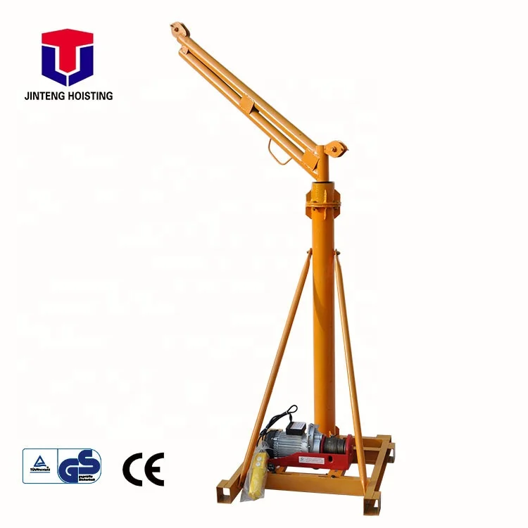 High Quality Outdoor 180 degree rotation lifting portable mini davit crane Clutch-400kg-30m-220v