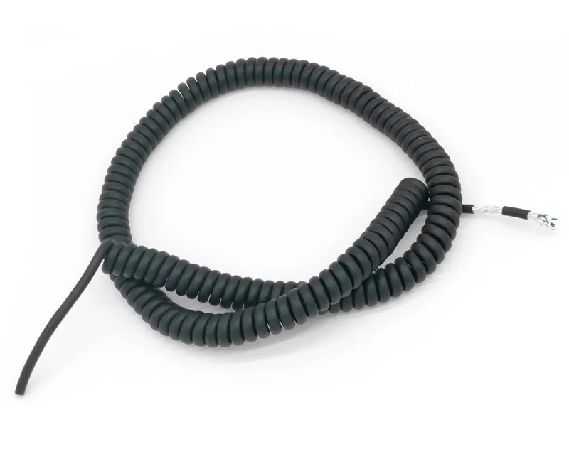 Cat5e Cu 28AWG FTP PE insulation TPU jacket Cable coiled Lenght 63cm without  connector Spiral Cable
