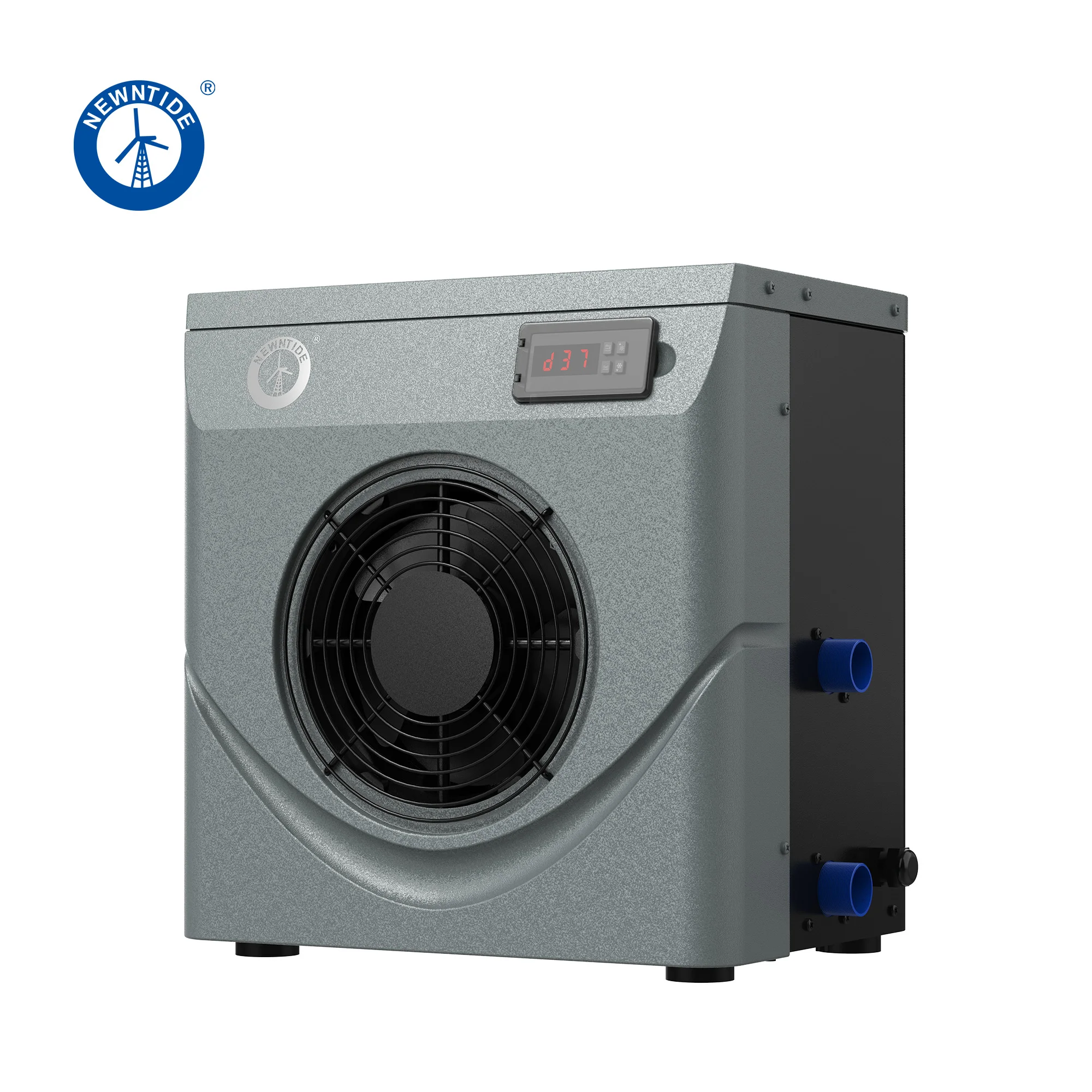 Мини-тепловой насос для бассейна 5 кВт, источник воздуха, водонагреватель с R32, хладагент, синий, черный, серый