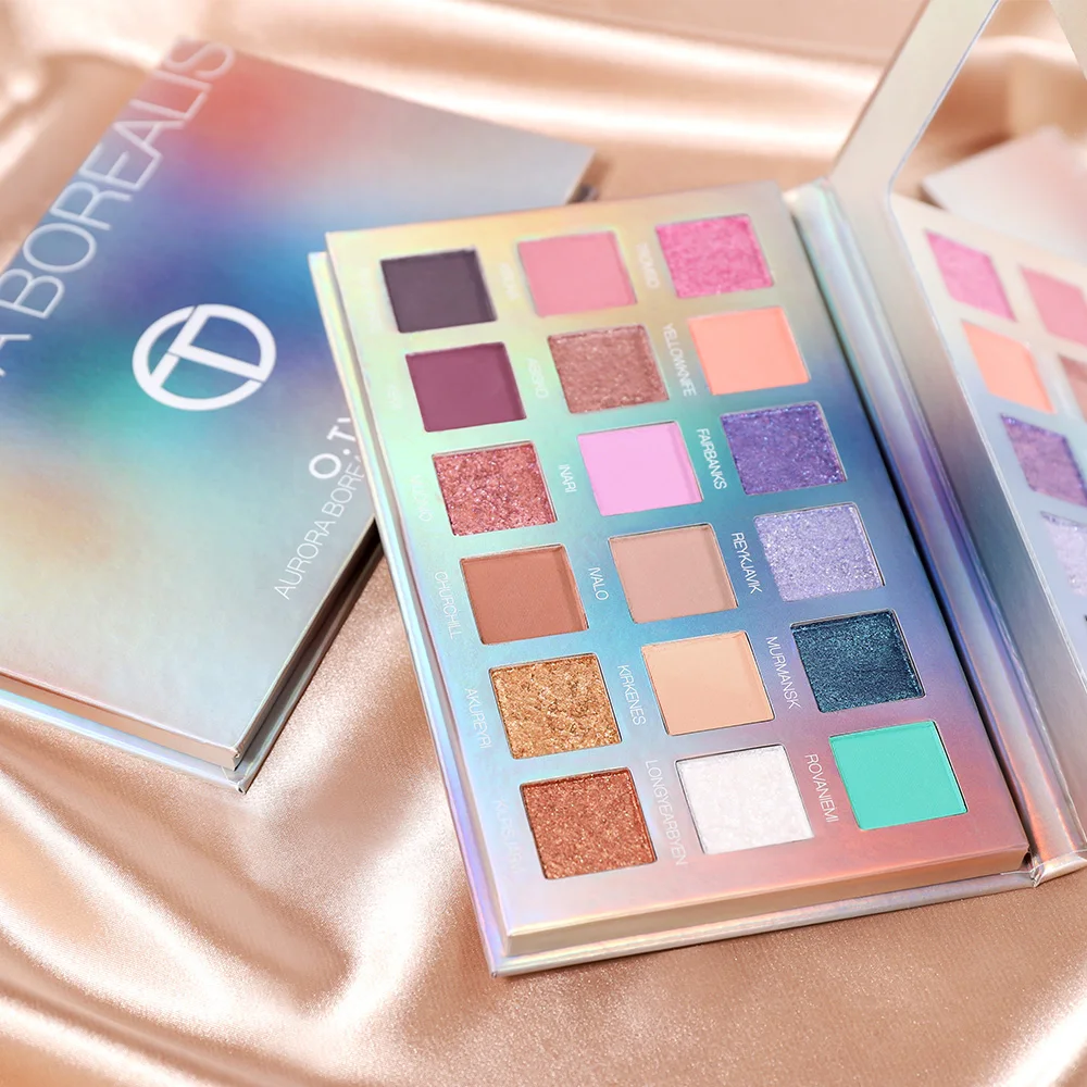 O.TWO.O Aurora Borealis Eyeshadow Palette Soft Delicate Easy Smearing Eyeshadow Long Lasting Eye Makeup
