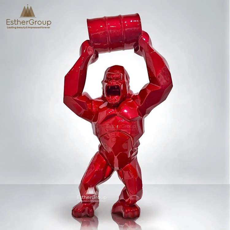  Современное искусство диких животных в виде геометрических поп галерея King Kong toy Горилла статуя дикий скульптура из