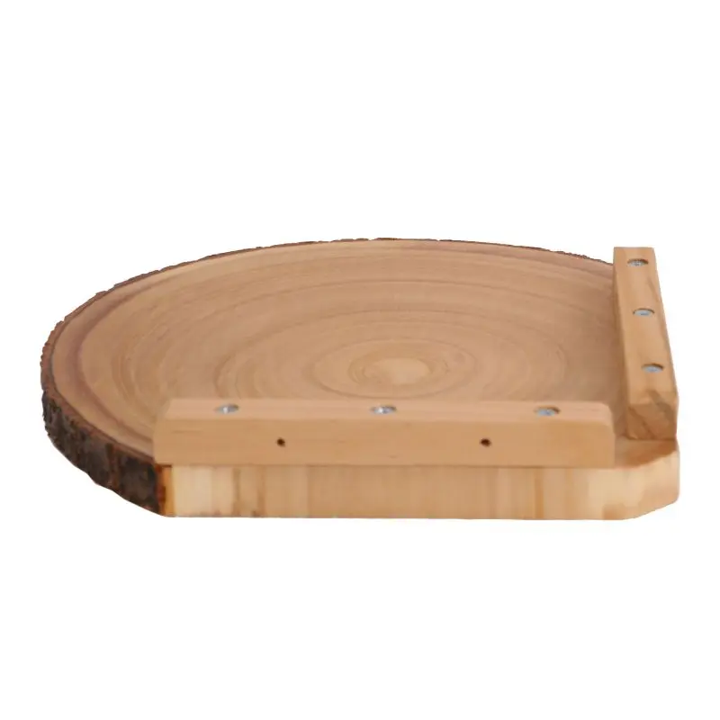 Live Edge Corner Shelves Corner Floating Shelf Solid Wood Slices with Bark Decorations Style Wall Mount Display Shelf