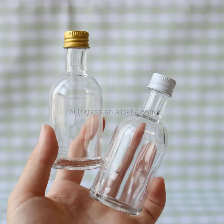 50ml wholesale Empty mini liquor glass shot bottles With Aluminum Cap For Liquor Wine Alcohol