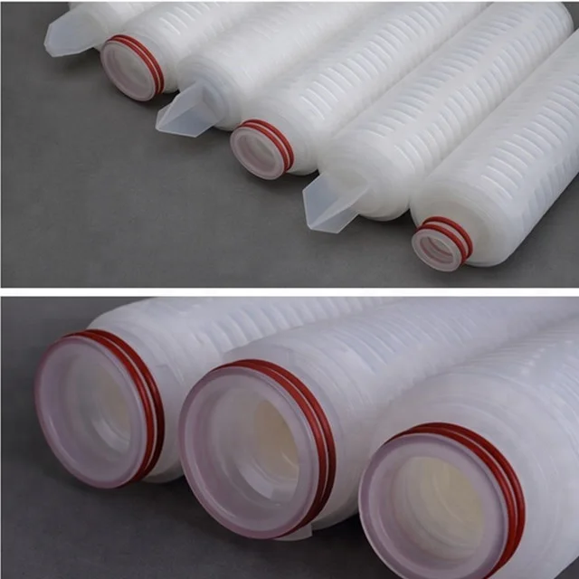 10' 0.1um Glass Fiber GF Membrane Pleated Filter Cartridge for Prefiltration of Fine Chemicals, Reagents, Inks and Paints