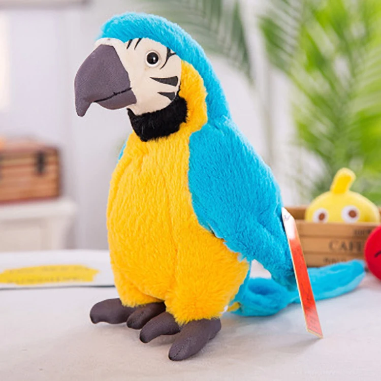 
22 CM Hot Selling Wholesale Electronic Music Toy Plush Simulation Parrot Toy Plush Talking Parrot 