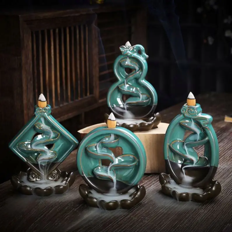 Incense burner Ceramic Aromatherapy Burning Waterfall back flow incense burners backflow burner joss stick holder
