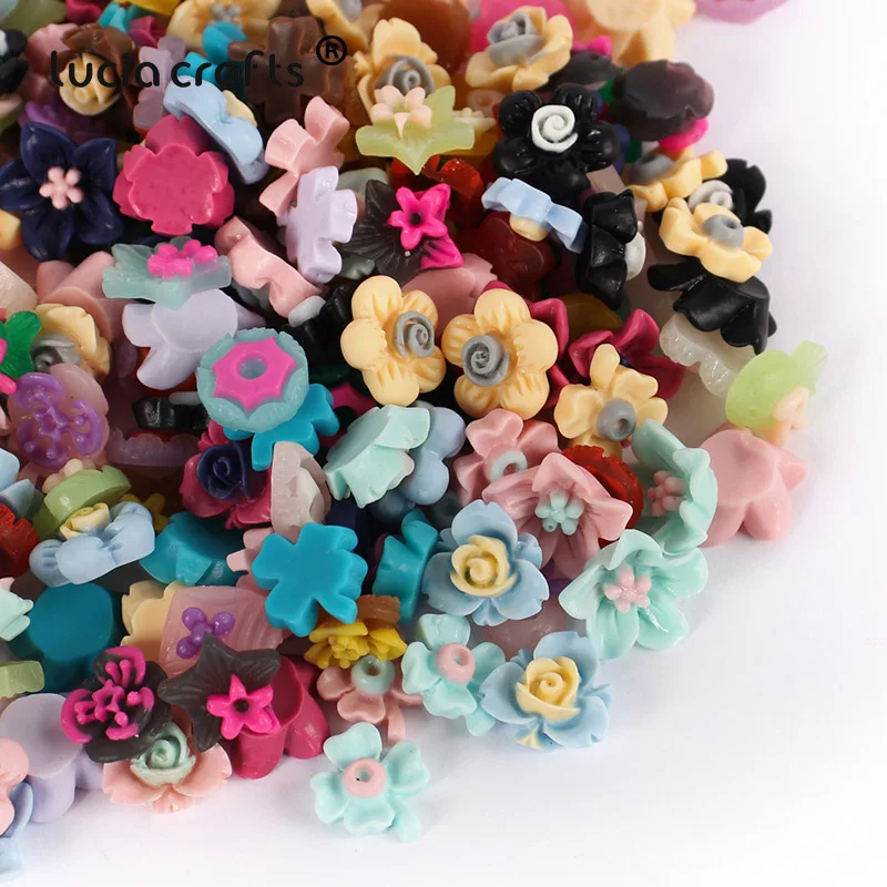 Random Series Diy Crafts Multi options Random Mix Colors shape Flatback Cabochon Mobile Phone Beauty Resin Flower