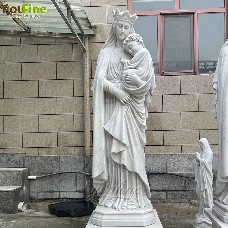 Life Size Mother Mary Statue and the Child Jesus for Sale
