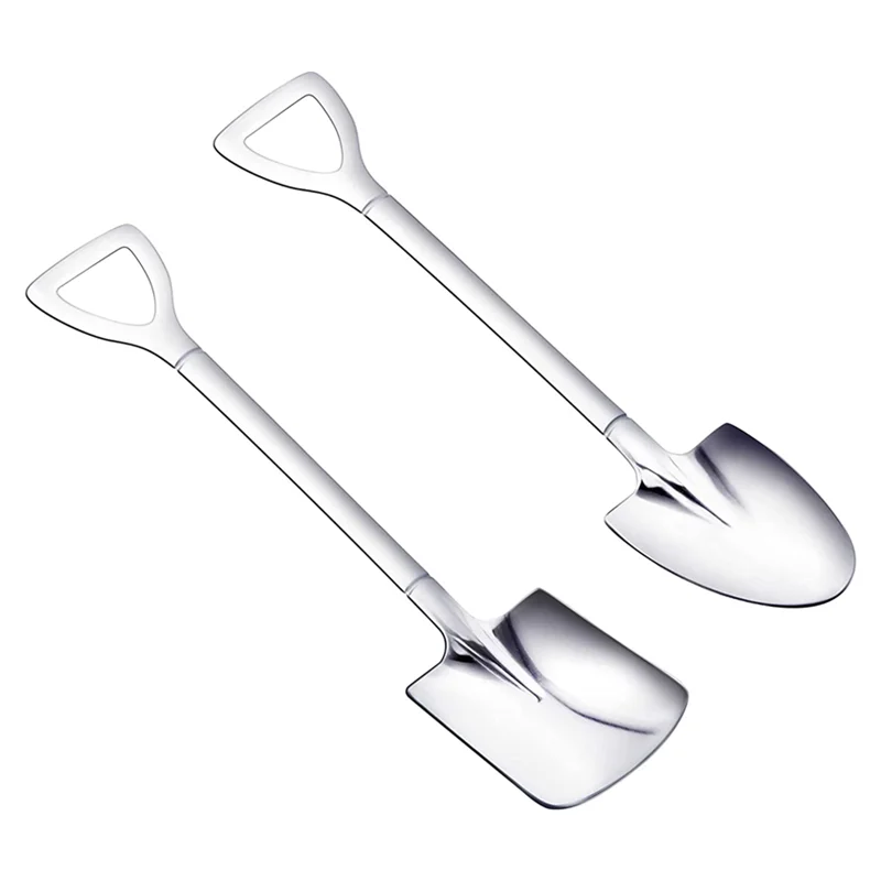 Kitchen Spoons for Dessert Coffee Fruit Ice Cream, Tea Spoons Stainless Steel Flatware,Tiny Shovel Spoons Serving Utensils