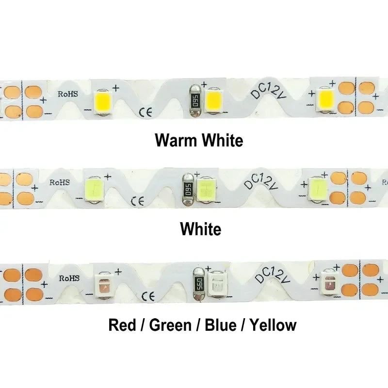 Custom Zigzag 60chips led bedroom strip lights 6mm FPC long led lights for room warm white cold white monitor led strip