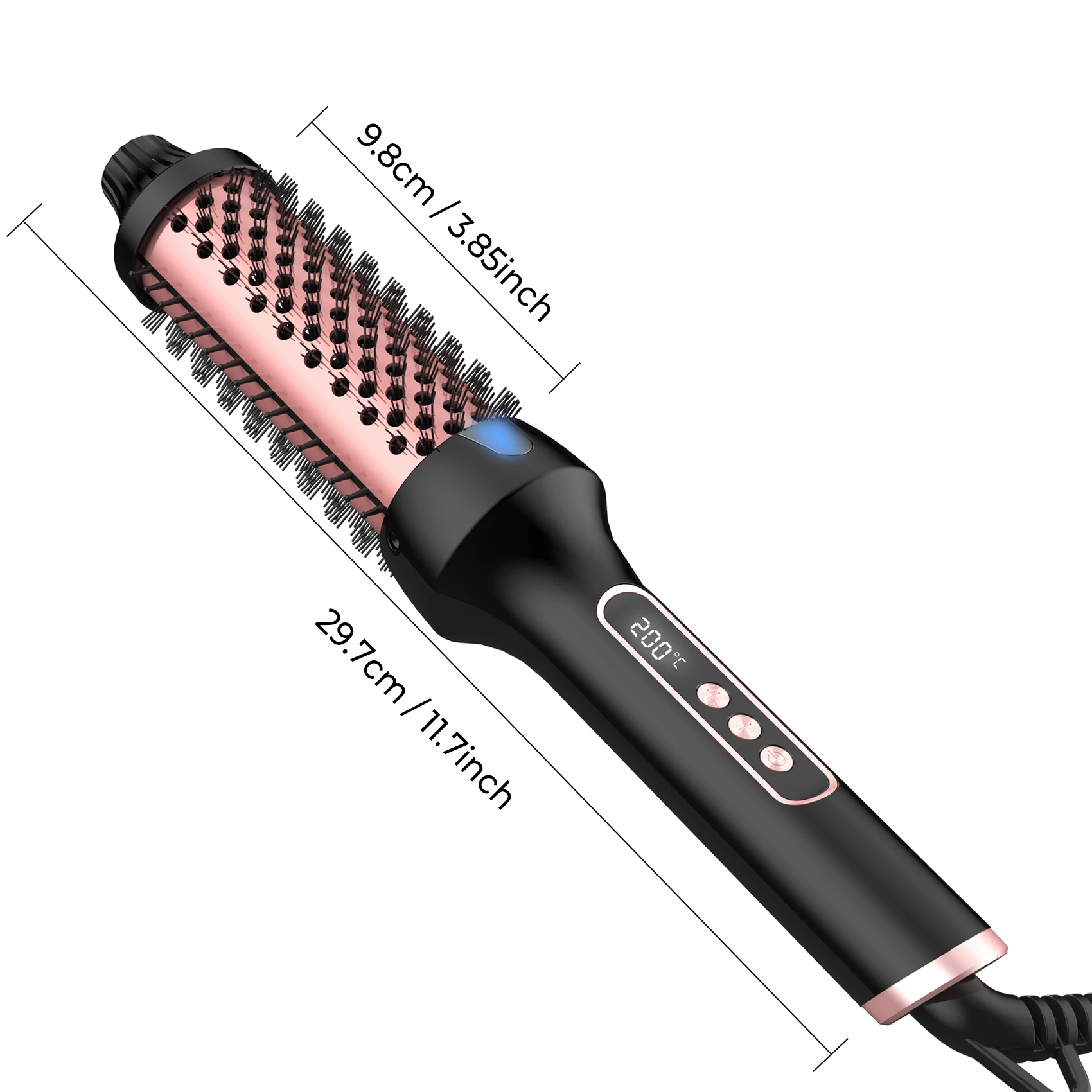 Electric Ionic Ceramic Rolling Round Hair Curler Brush Heated Comb Thermal Brush
