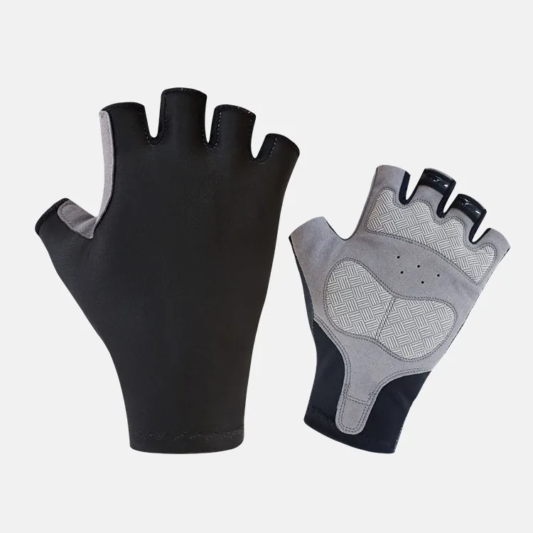 High quality black cycling gloves custom sublimation printing color and pattern half finger cycling gloves manufacturer