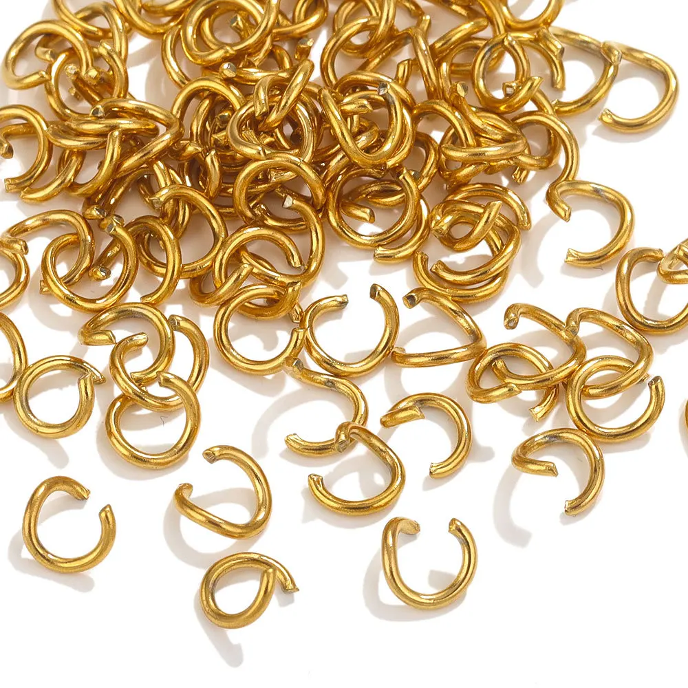 18K PVD Gold Stainless Steel DIY Jewelry Components Open Split Ring Connectors & Jump Rings for Making Accessories & Findings