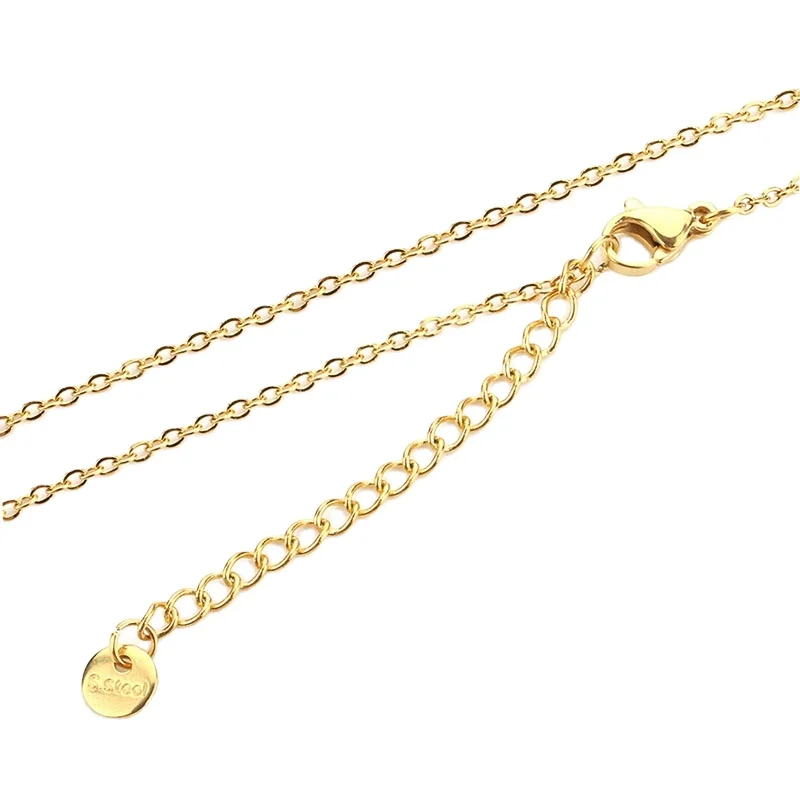 Wholesale Gold Plated Stainless Steel Extension Chains for Necklaces & Bracelets with Lobster Clasp and Various End Tags