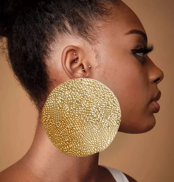 GDJWRI modern earrings big drop africa earrings in gold