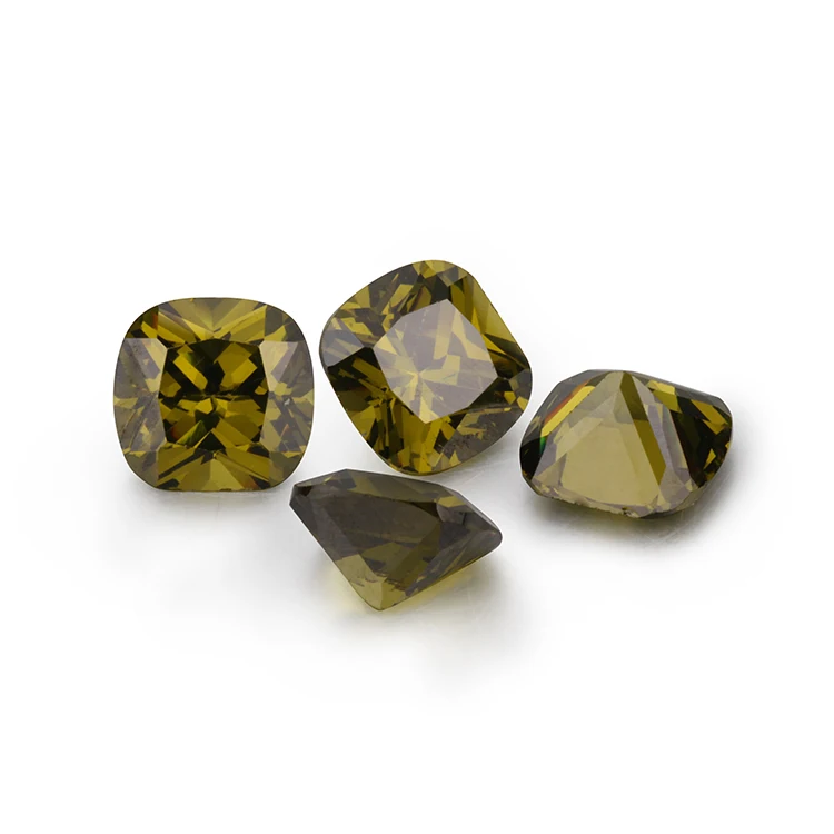 Thriving Gems lab created hand made loose gemstone 100pcs/ bag square cut cushion cut cubic zirconia bule cz stone