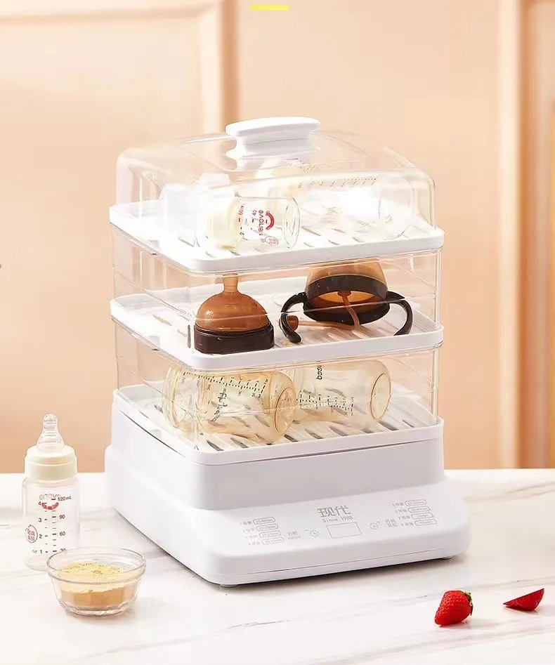 3 Layer Digital Food Steamer Folding Food Steamers Electric Carton White PP Plastic Digital Control Mini Electric Noodle Steamer