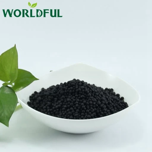 Slow release compound npk fertilizer black granular NPK12-3-3 soil
