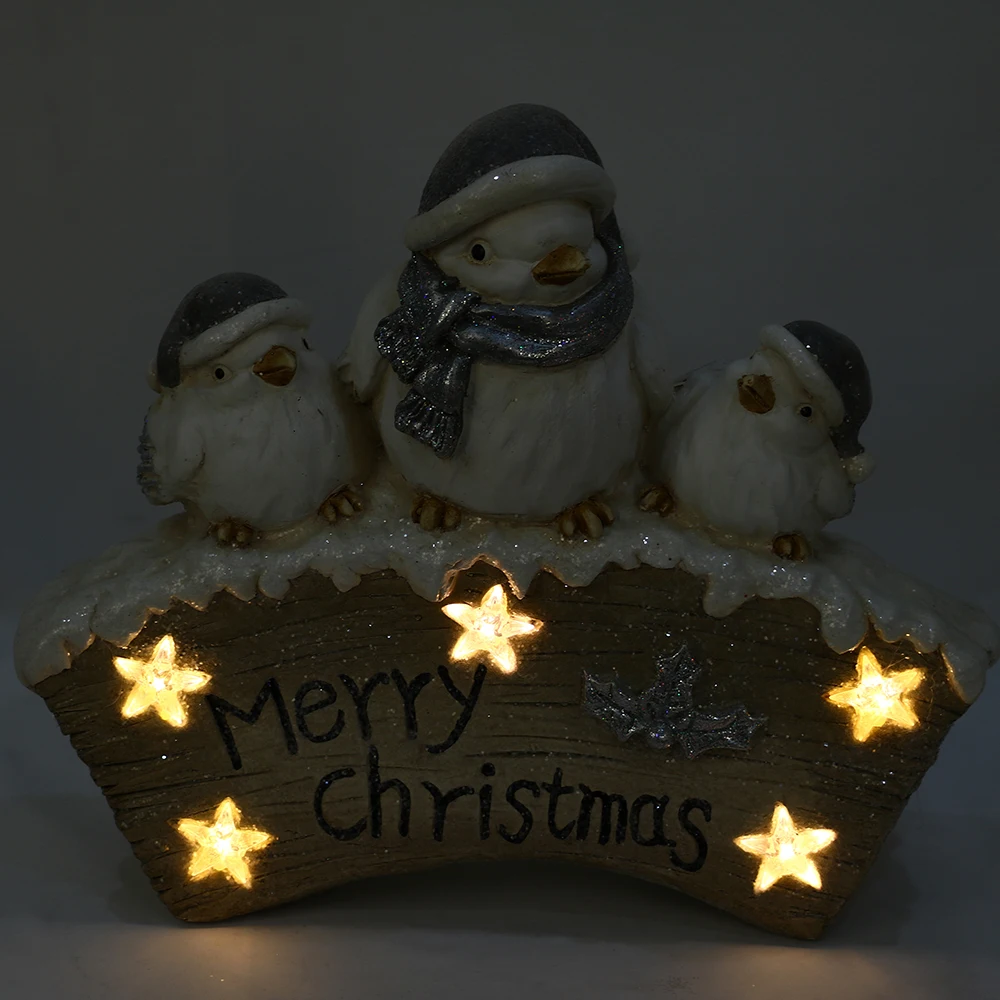NEW magnesium oxide material OWL with painted and light Christmas decoration supplies indoor Adornos de navidad