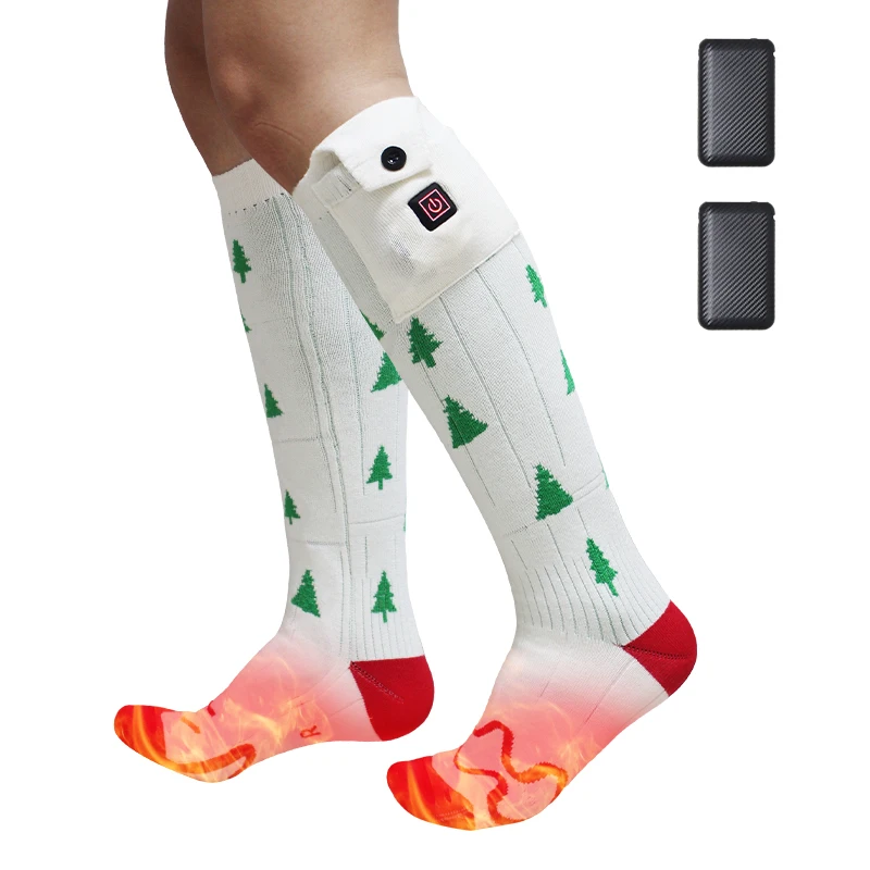 Носки с подогревом для мужчин и женщин детские зеленые зимние на заказ аккумулятором ног спортивные носки