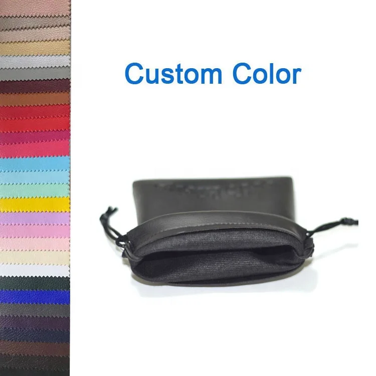 Custom High end mini drawstring waterproof Soft PU leather jewelry pouch