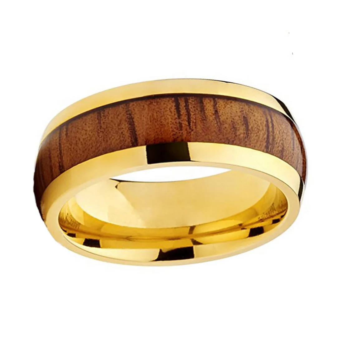 Polished Shiny Yellow Plated Grooved Tungsten Carbide Ring Mens Ring Hot Sale in Brasil