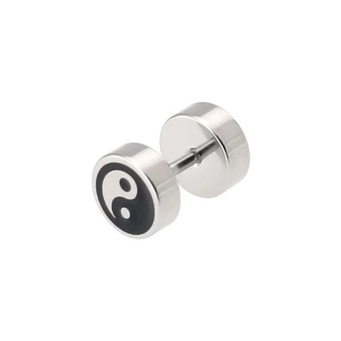 Shuisheng Jewelry 1 pair Wholesale Ear Jewelry Tai Chi Symbol Stainless Steel Eight Diagrams Men Ying Yang Earrings