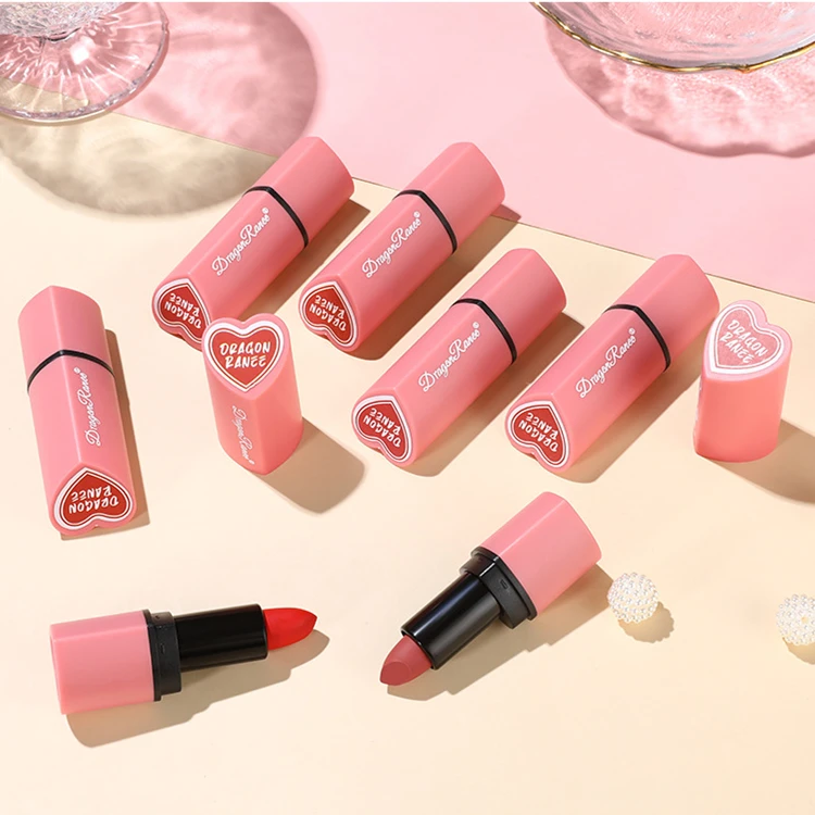 Heart-shaped Pink Cute Lipstick Girls Lip Makeup Moisturizing Lip Stick Do Not Touch Cup Velvet Lipsticks Makeup Girls Cosmetics