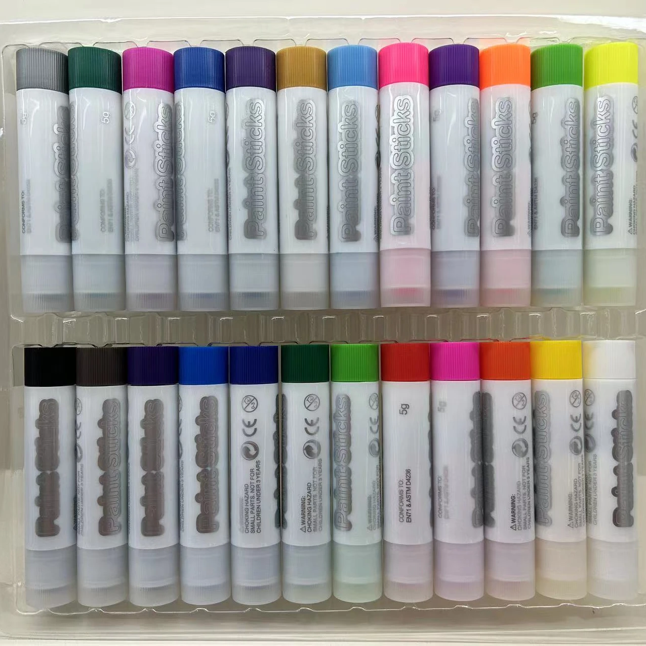 MeiduGaga 24 colors 5g pigment quick drying mess free solid paint sticks solid tempera paint sticks crayon set kit pastel