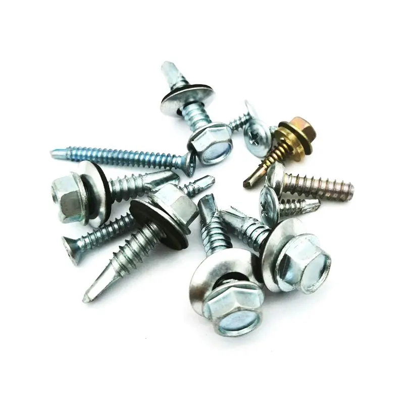 C1022 Tornillos autoperforantes con cabeza de arandela hexagonal de acero al carbono for roofing sheet