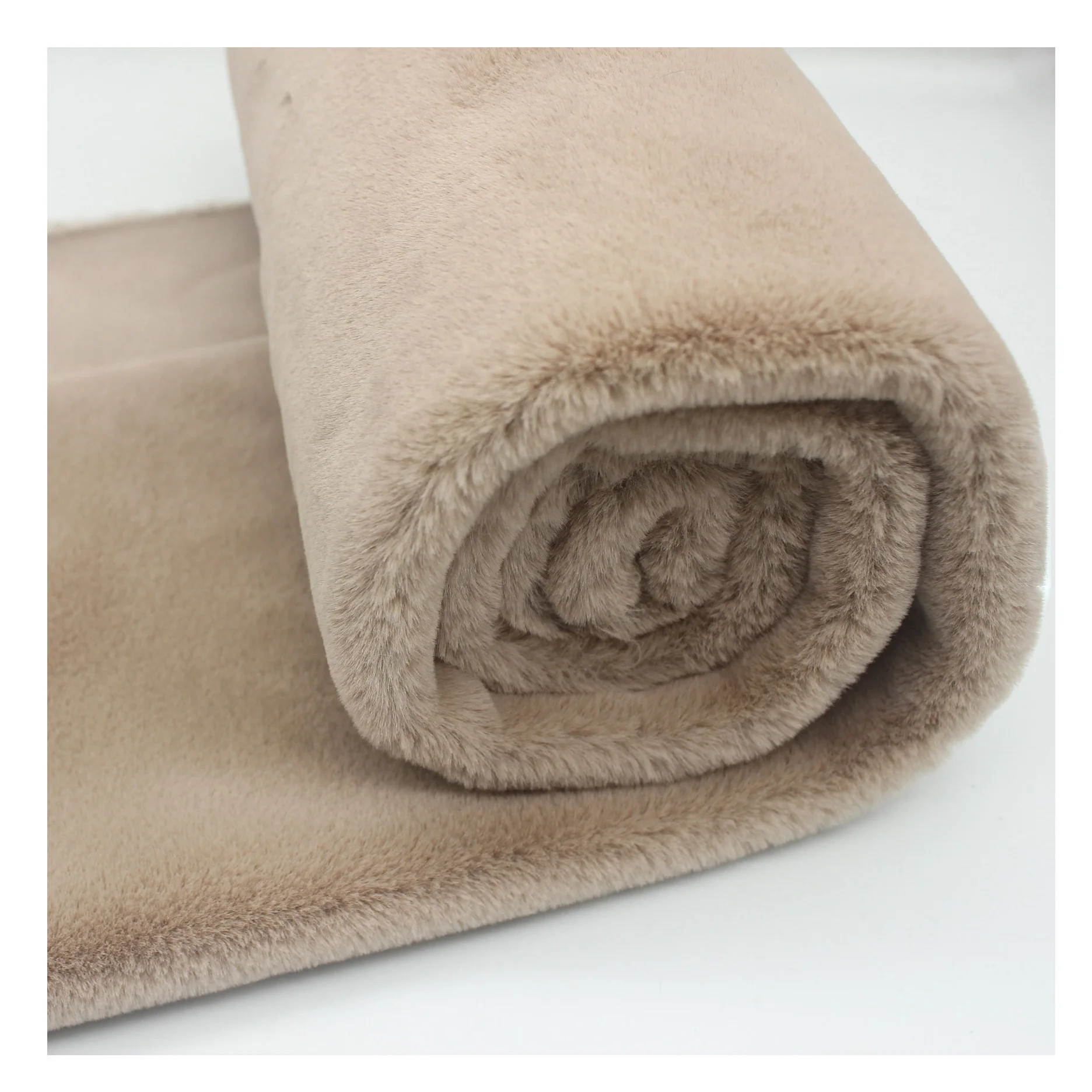 Recycled Rex Small Rabbit Hair Scarf Hairball Carpet Clothing Fabric Thickened Artificial Imitation Fur Fleece Plain