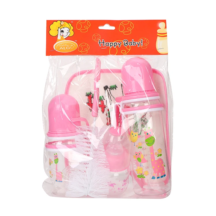 ALG hot sale 6 pcs newborn baby bottle gift set 60 ml 120 ml 240 ml baby feeding bottle set
