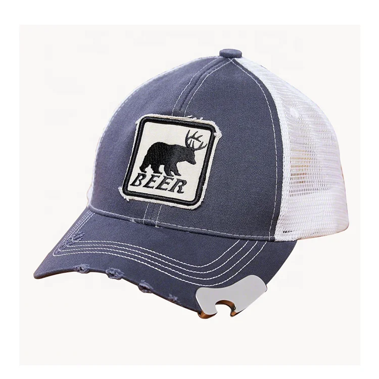 Wholesale Custom 6 Panel Bottle Opener Baseball Trucker Mesh Hat